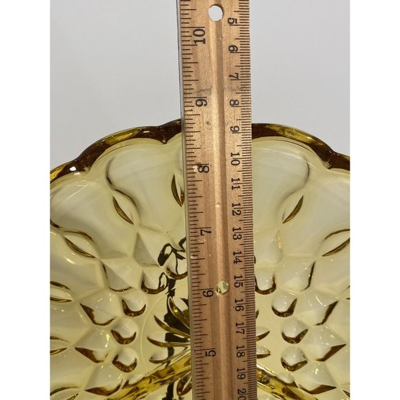 Anchor Hocking Amber Fairfield Divided Dish Vintage 1960's Diameter 8 3/4" - Picture 4 of 5